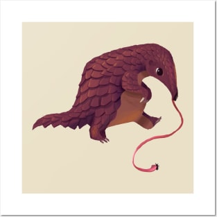 Pangolin Eating an Ant Posters and Art